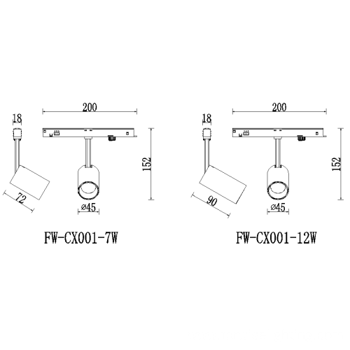 indoor magnetic Track spotlight commercial LED lighting